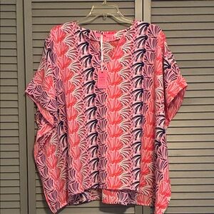 Simply southern Women's Pink Patterned Oversized Top